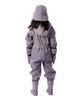 Deux Par Deux Deux par Deux Girls' Waterproof Hooded Reflective Rain One Piece - 2