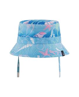 Deux Par Deux Deux par Deux Girls' Wide Brim Beach Shell Print Beach Hat