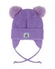 Deux Par Deux Deux par Deux Girls' Winter Cat Ears Fleece-Lined Chin Tie Knit Hat - 2