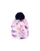 Deux Par Deux Deux par Deux Girls' Winter Floral Fleece-Lined Pompom Knit Hat - 2