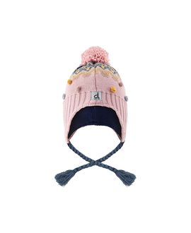 Deux Par Deux Deux par Deux Girls' Winter Peruvian Fleece-Lined Braided Pompom Knit Hat