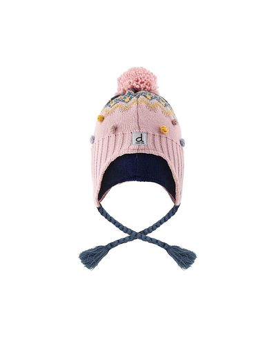 Deux Par Deux Deux par Deux Girls' Winter Peruvian Fleece-Lined Braided Pompom Knit Hat