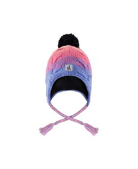 Deux Par Deux Deux par Deux Girls' Winter Peruvian Gradient Fleece-Lined Pompom Knit Hat