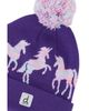Deux Par Deux Deux par Deux Girls' Winter Unicorn Rolled Cuff Pompom Knit Hat - 3
