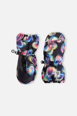 Deux par Deux Deux par Deux Heart Play Grip Rubberized Waterproof Winter Mittens