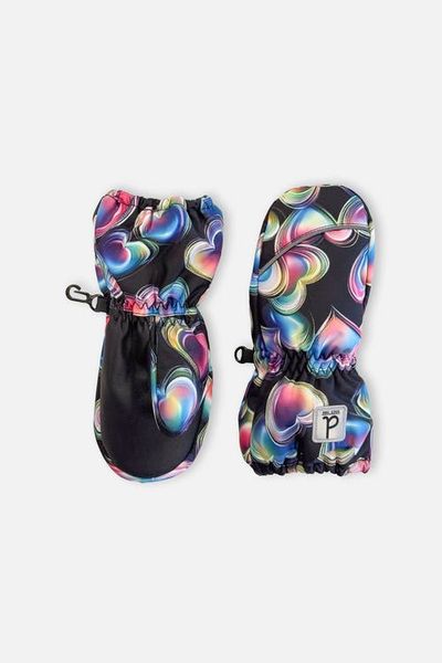 Deux par Deux Deux par Deux Heart Play Grip Rubberized Waterproof Winter Mittens