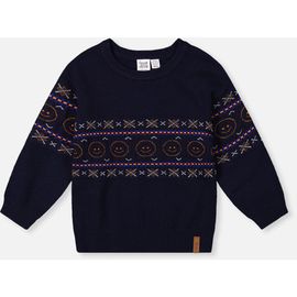 Deux par Deux Deux par Deux Jacquard Geometric Ribbed Cuffs Sweater
