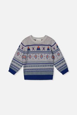 Deux par Deux Deux par Deux Jacquard Knit Fair Isle Ribbed Cuff Sweater