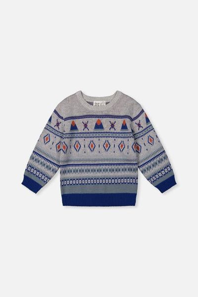 Deux par Deux Deux par Deux Jacquard Knit Fair Isle Ribbed Cuff Sweater