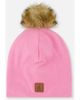Deux par Deux Deux par Deux Jersey Lined Faux Fur Pompom Hat - 1