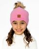 Deux par Deux Deux par Deux Jersey Lined Faux Fur Pompom Hat - 2