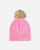 Deux par Deux Deux par Deux Jersey Lined Faux Fur Pompom Hat - 3