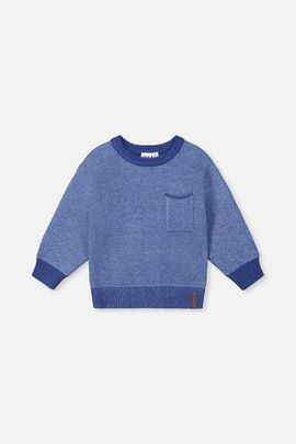 Deux par Deux Deux par Deux Knit Diamond Pattern Chest Pocket Sweater