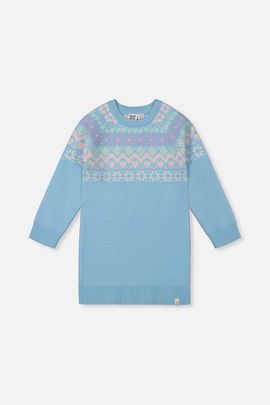 Deux par Deux Deux par Deux Knit Fair Isle Yoke Raglan Sleeve Dress