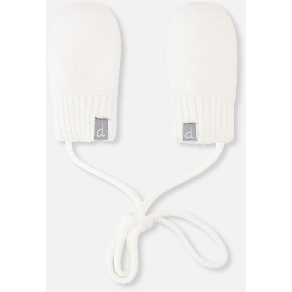 Deux par Deux Deux par Deux Knit Fleece Lined Attached String Mittens