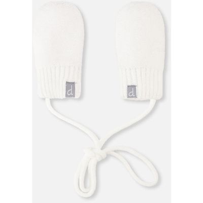 Deux par Deux Deux par Deux Knit Fleece Lined Attached String Mittens