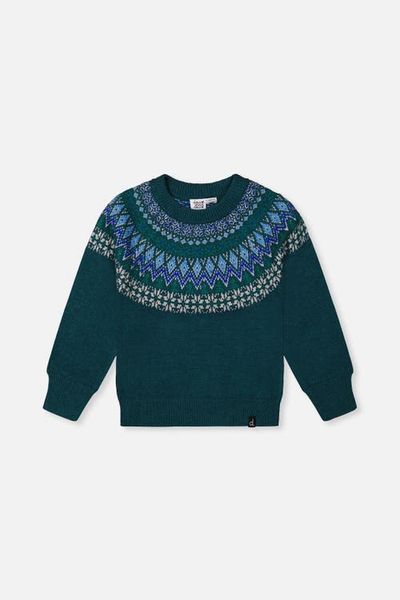 Deux par Deux Deux par Deux Knit Nordic Jacquard Raglan Sleeve Sweater