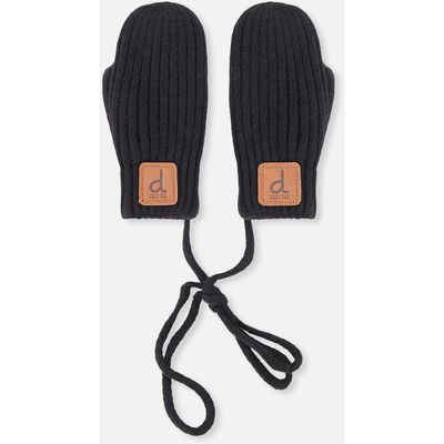 Deux par Deux Deux par Deux Knit Ribbed Connecting String Mittens