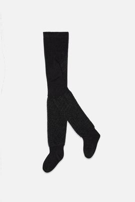 Deux par Deux Deux par Deux Knit Smooth Upper Fur Texture Tights