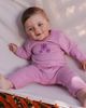 Deux par Deux Deux par Deux Knitted Flower Stripe Button Romper - 2