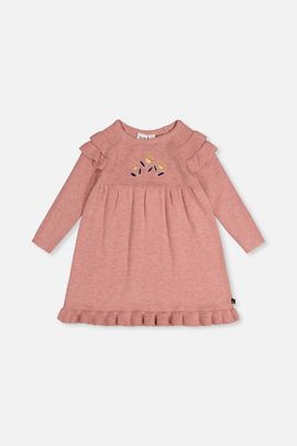 Deux par Deux Deux par Deux Knitted Ruffled Shoulder Floral Detail Dress