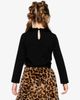 Deux par Deux Deux par Deux Leopard Faux Fur Elastic Waist A-Line Skirt - 5