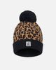 Deux par Deux Deux par Deux Leopard Knit Lined Hat with Pompom - 1