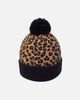 Deux par Deux Deux par Deux Leopard Knit Lined Hat with Pompom - 2