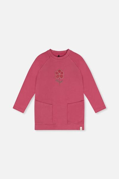 Deux par Deux Deux par Deux Long Raglan Sleeves Relaxed Brushed Flower Tunic Top