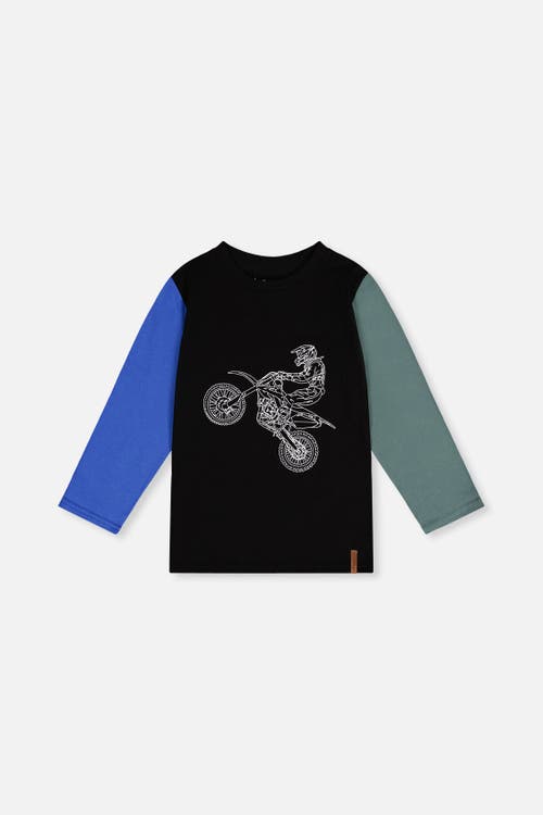 Deux par Deux Deux par Deux Long Sleeve Motorcycle Crew Neck Cotton T-Shirt