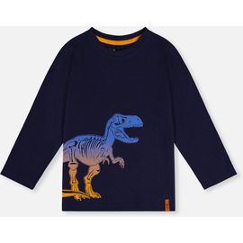 Deux par Deux Deux par Deux Long Sleeve Organic Cotton Dino Crew Neck T-Shirt