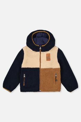 Deux par Deux Deux par Deux Mid-Season Reversible Fleece Hooded Jacket