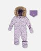 Deux par Deux Deux par Deux Mini Flowers Original One Piece Puffy Snowsuit with Removable Mittens and Boots - 1