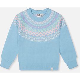 Deux par Deux Deux par Deux Nordic Jacquard Raglan Sleeve Ribbed Cuff Sweater