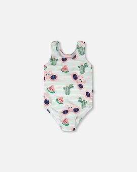 Deux par Deux Deux par Deux One-Piece Flamingo and Cactus Swimsuit