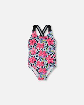 Deux par Deux Deux par Deux One-Piece Floral and Leopard Swimsuit