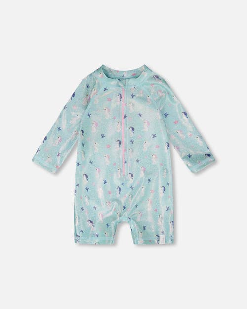 Deux par Deux Deux par Deux One-Piece Long Sleeve Seahorse Rashguard