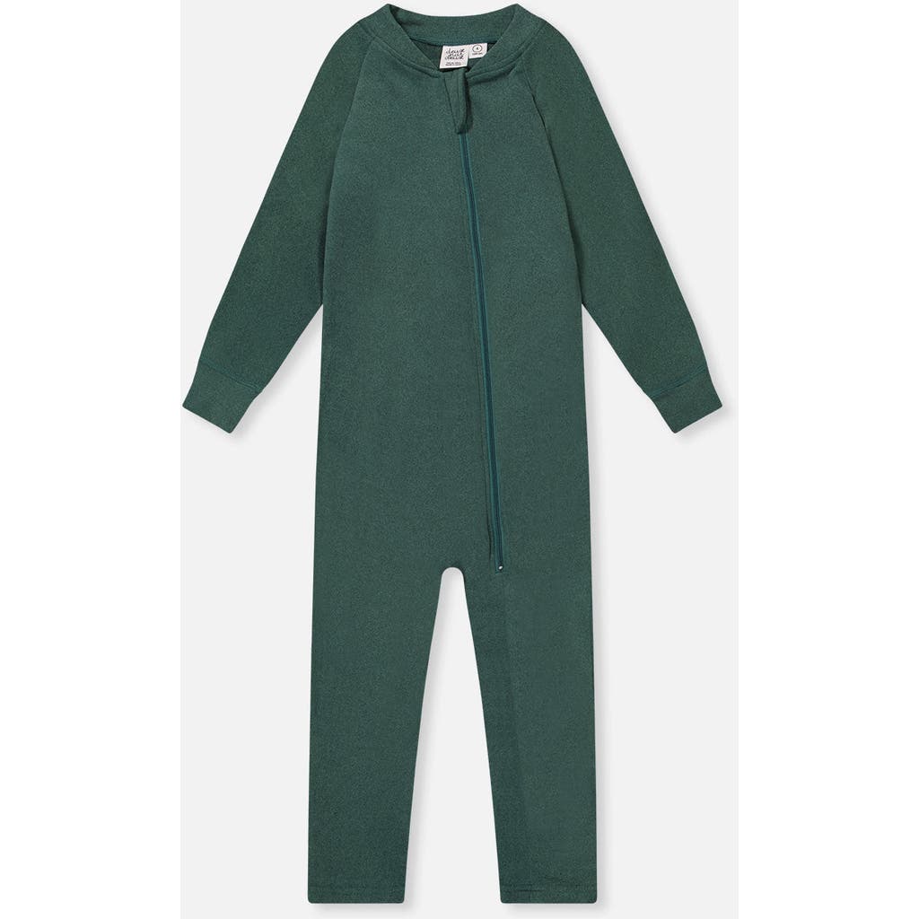 Deux par Deux Deux par Deux One Piece Fleece Stretch Asymmetric Zipper Thermal Underwear