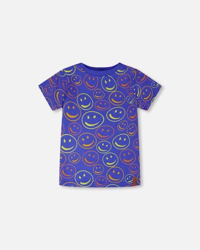 Deux par Deux Deux par Deux Organic Cotton Jersey Smiley T-Shirt
