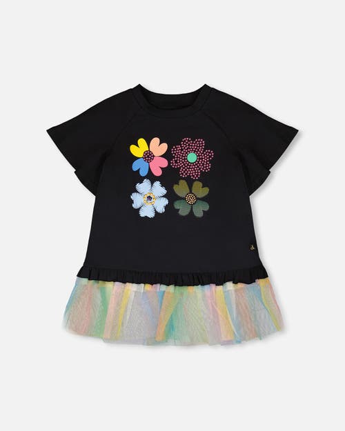 Deux par Deux Deux par Deux Organic Cotton Short Sleeve Tunic with Mesh Frill