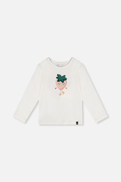 Deux par Deux Deux par Deux Organic Cotton Soft Whimsical Strawberry Long Sleeve T-Shirt