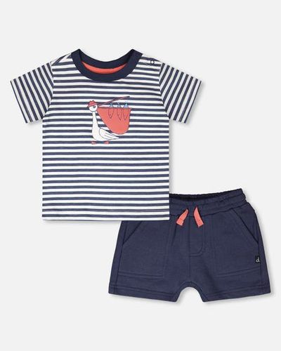 Deux par Deux Deux par Deux Organic Cotton Stripes T-Shirt and Short Set