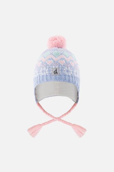 Deux par Deux Deux par Deux Peruvian Fair Isle Fleece Lined Earflap Knit Hat with Pompom