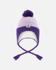 Deux par Deux Deux par Deux Peruvian Striped Fleece-Lined Earflap Knit Hat with Pompom - 1