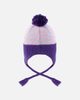 Deux par Deux Deux par Deux Peruvian Striped Fleece-Lined Earflap Knit Hat with Pompom - 3