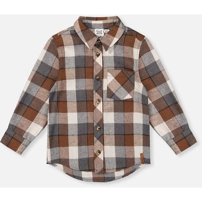 Deux par Deux Deux par Deux Plaid Button-Front Chest Pocket Flannel Shirt