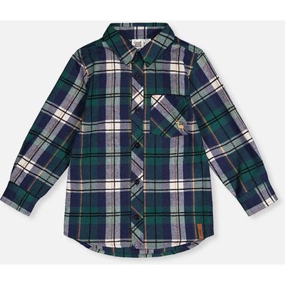 Deux par Deux Deux par Deux Plaid Button Front Shirt Collar Shirt