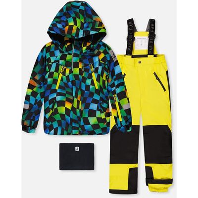Deux par Deux Deux par Deux Play Checkerboard Jacket & Reinforced Pants Two Piece Snowsuit