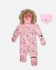 Deux par Deux Deux par Deux Play Mini Flower Faux Fur Hood Car Seat One Piece Snowsuit - 1