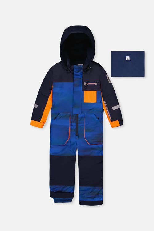 Deux par Deux Deux par Deux Play Striped Detachable Hood Fleece Neckwarmer One Piece Snowsuit